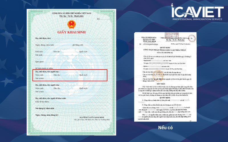 Bằng chứng cơ bản cho hồ sơ bảo lãnh cho mẹ