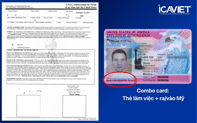 Advance Parole và combo card minh họa