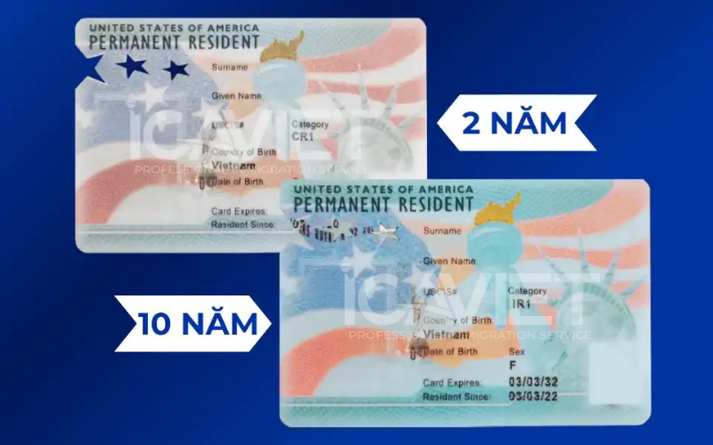 Người có thẻ xanh 2 năm cần nộp Form I-751 để nhận thẻ xanh 10 năm