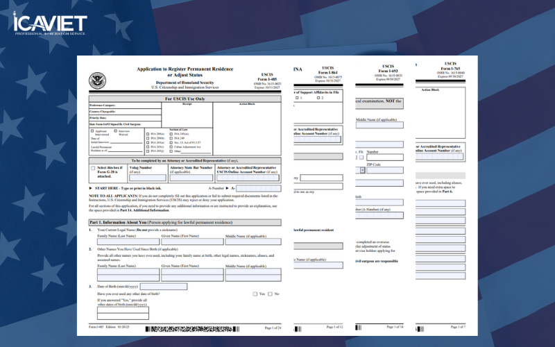 Các mẫu đơn cần chuẩn bị để nộp cho USCIS